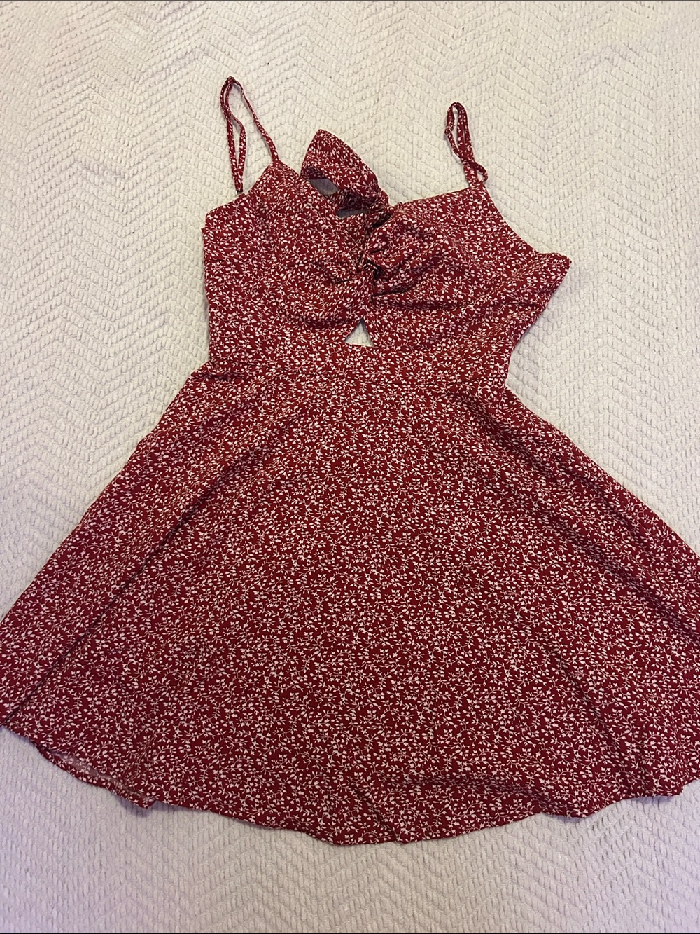 Red Floral Tie-Front Sundress
